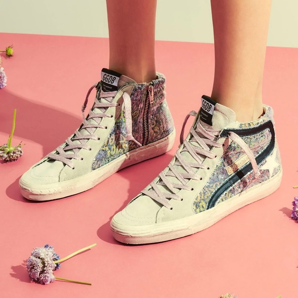 Golden Goose Shoes - Golden Goose Multicolor Rainbow Sequin Slide Sneakers Size 40 Box Dust Bag